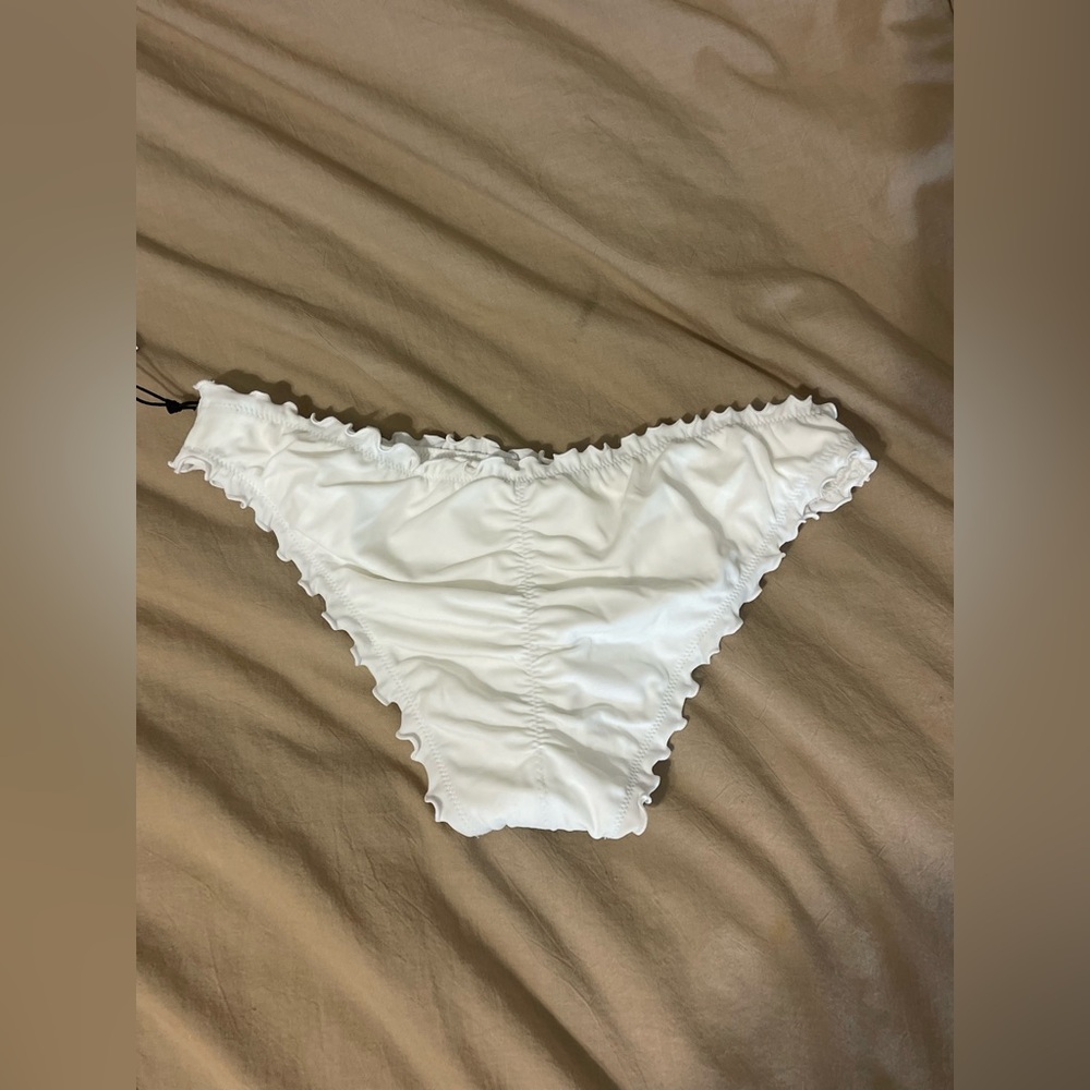 White Ruffled Bikini Bottom - Picture 2 of 2